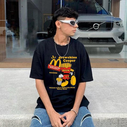 "Trendy cartoon retro McDonald's Mickey print" T-shirt