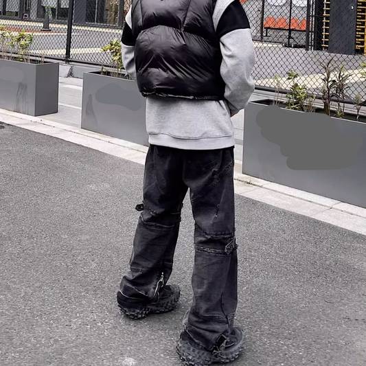 Wash Old Punk Denim Pants