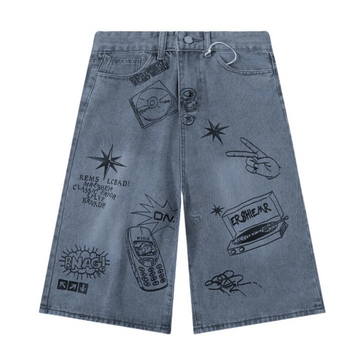 "Street Graffiti Denim" Shorts