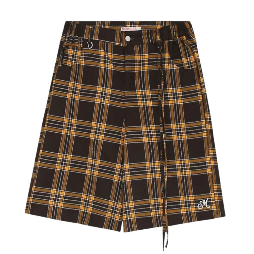 "Retro Plaid Straight" Shorts