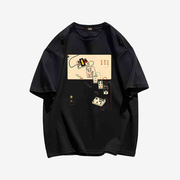 "Style trendy cartoon game console illustration printing" T-shirt