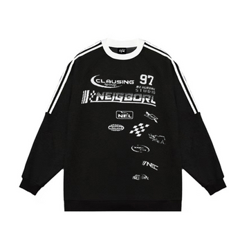 “Urban monochrome trend racing culture print” Sweatshirt