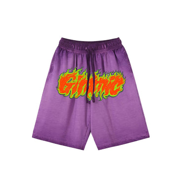 "High street casual cartoon flame letter design" Shorts