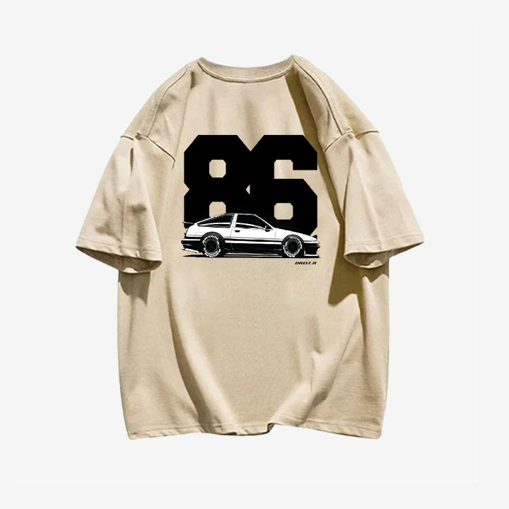 "Casual retro high street loose 86 car culture" T-shirt
