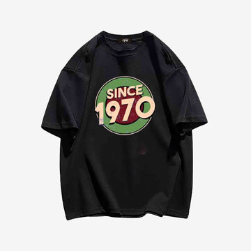 "Style retro 1970 logo letter print" T-shirt