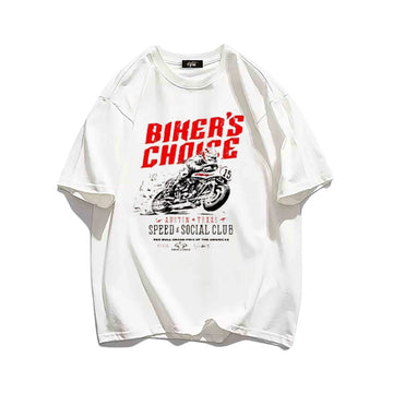 "Casual retro high street motorcycle racer poster" T-shirt