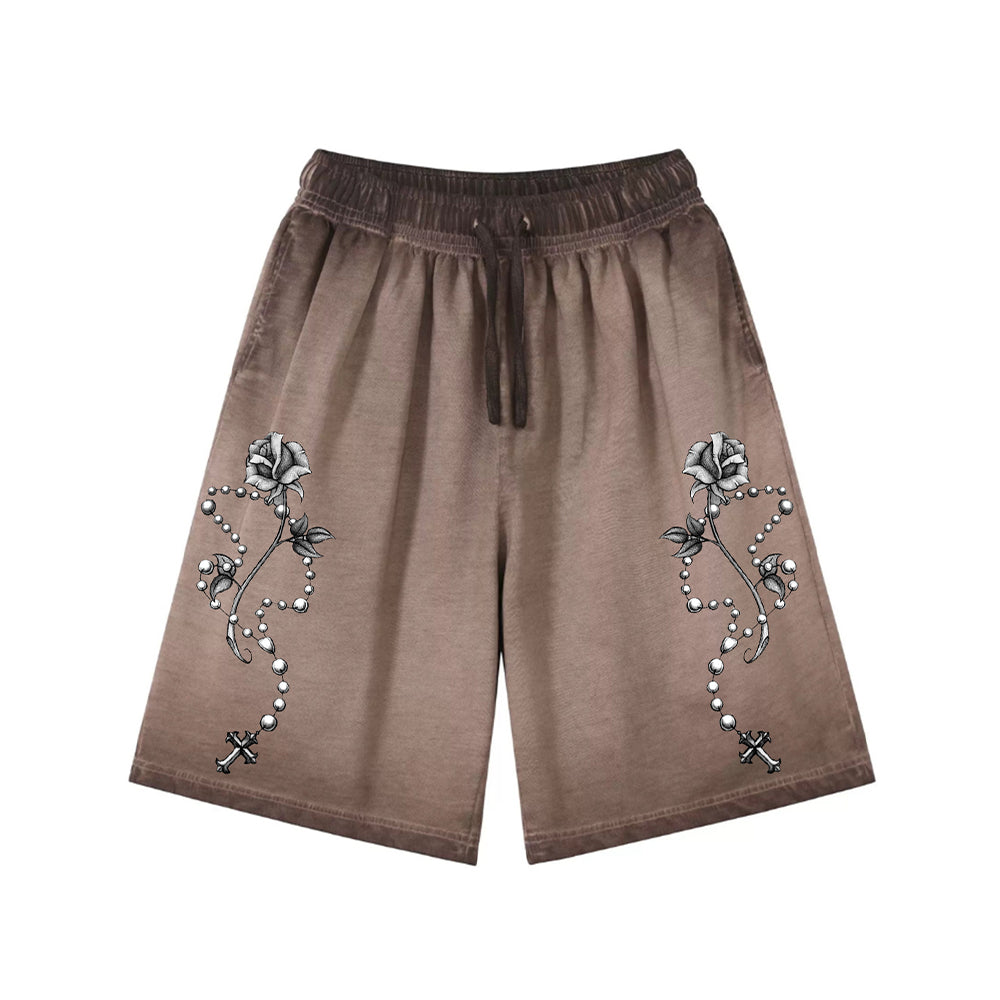 "High street casual cool cartoon accessories flowers" Shorts