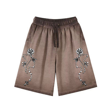 "High street casual cool cartoon accessories flowers" Shorts