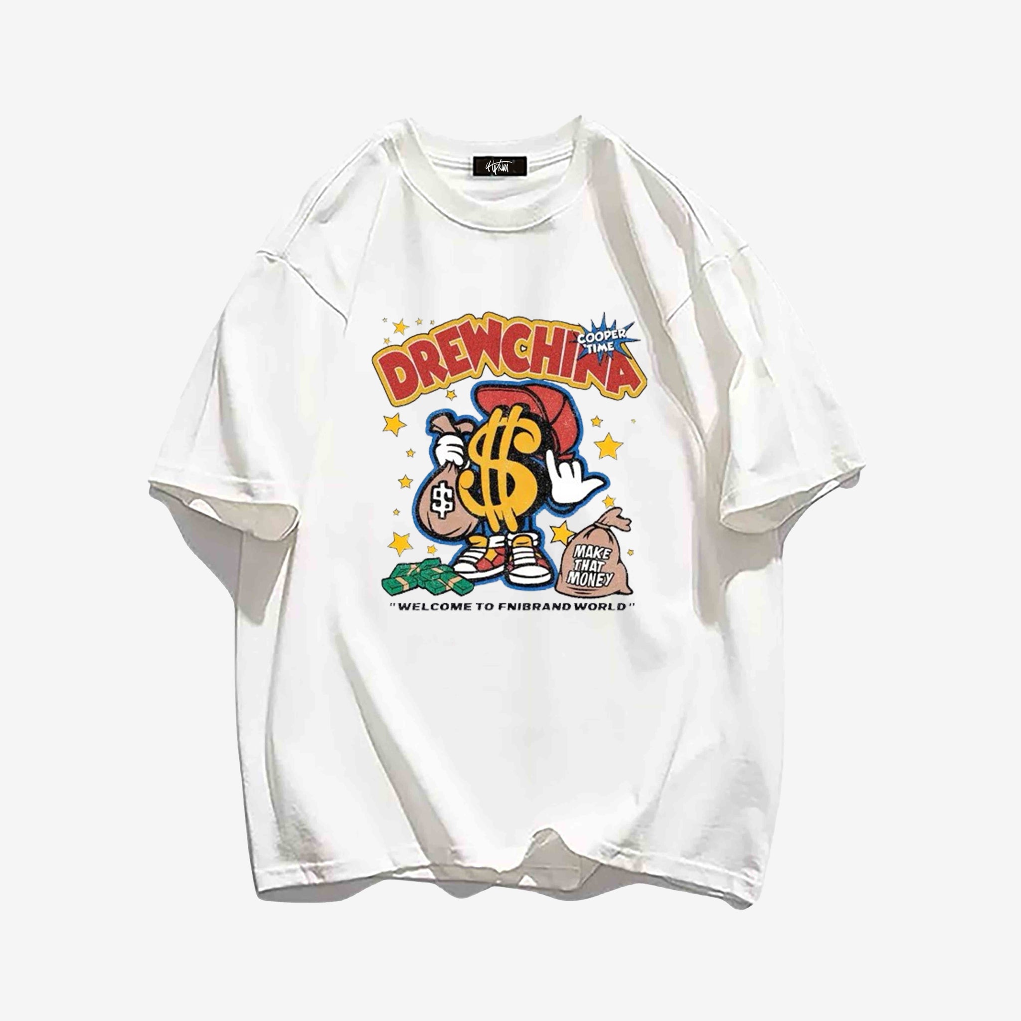 "Style cartoon character money bag print" T-shirt