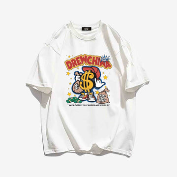 "Style cartoon character money bag print" T-shirt