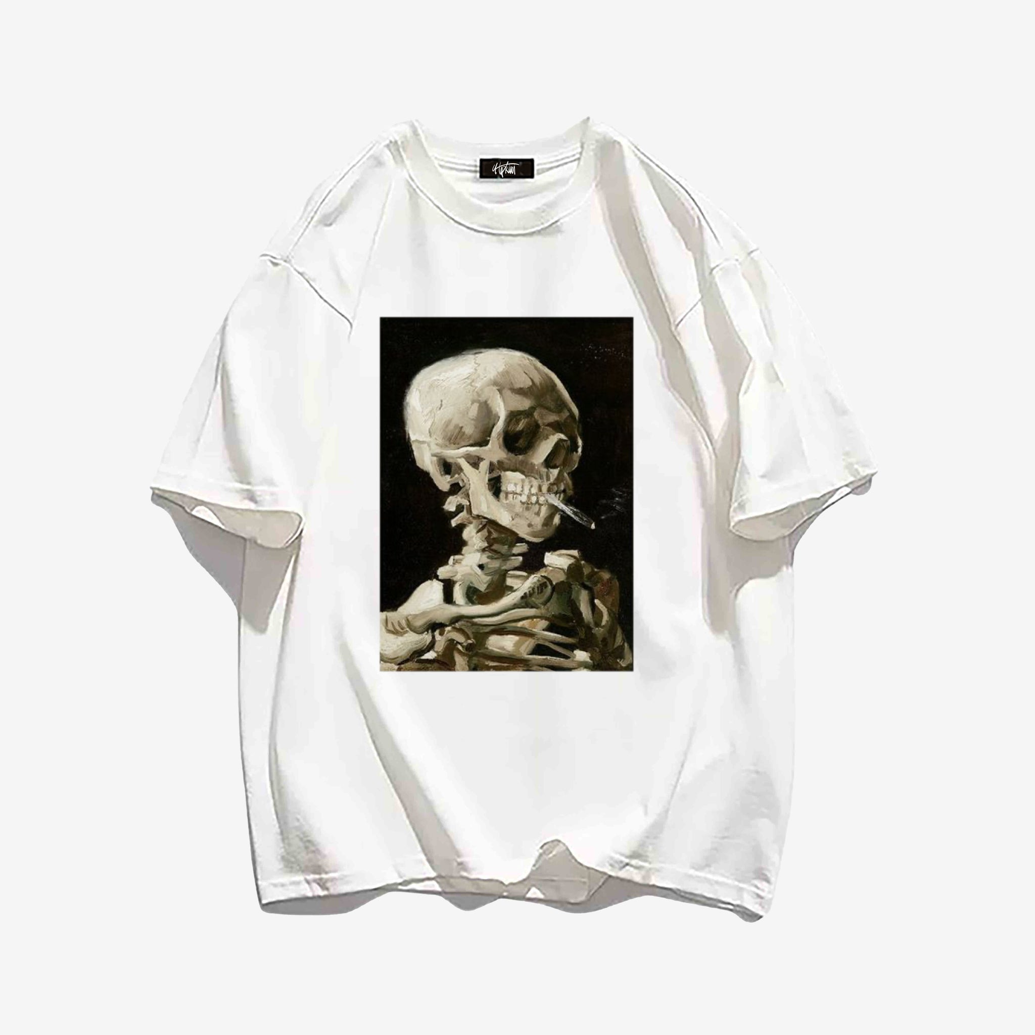 "Vintage Van Gogh smoking skull" T-shirt