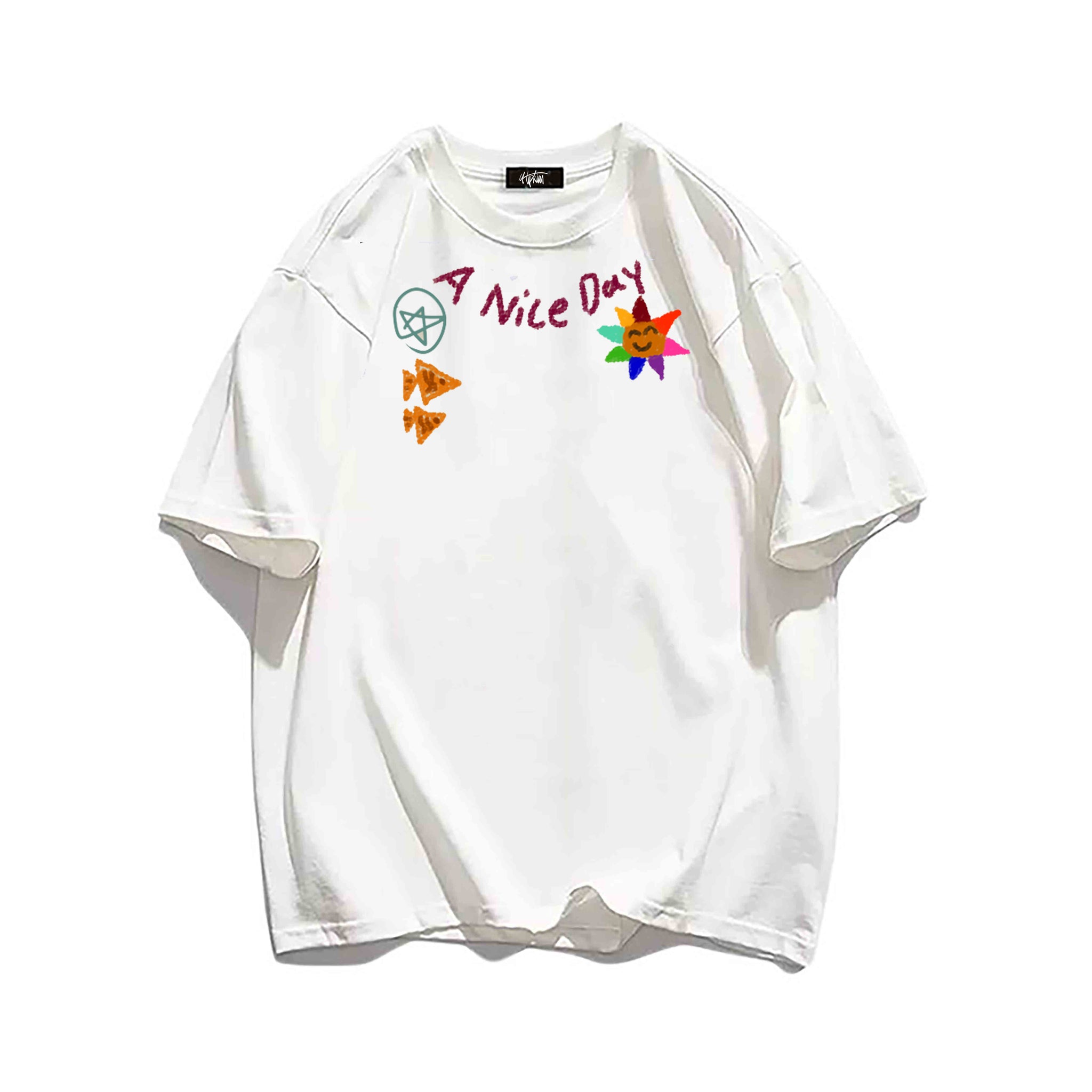 "Casual hip-hop retro high street cartoon sun fish" T-shirt