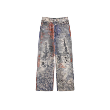 High Street Wide Leg Floral Jeans