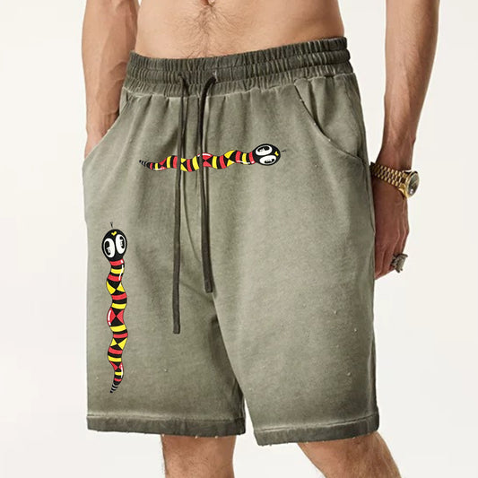 "High Street Casual Cartoon Anime Snake" Shorts