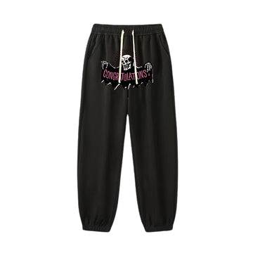 "Casual high street cartoon skull dark hand drawn" Sweatpants