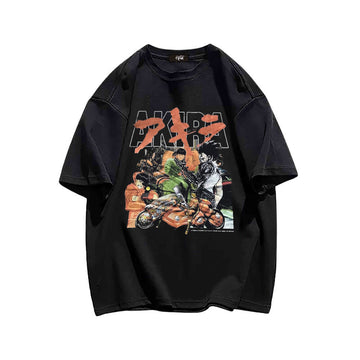 "Casual retro high street loose Japanese style poster letters" T-shirt