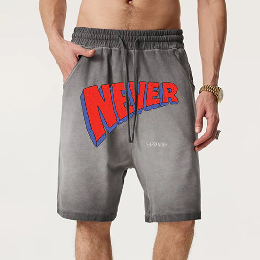 "High street casual cartoon letter design deformation" Shorts