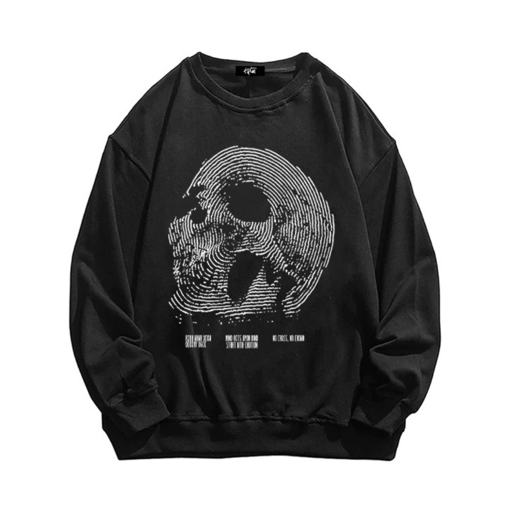 “Trendy niche skull line print” Sweatshirt