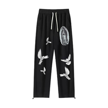 "Trendy loose casual God dove pattern" Sweatpants
