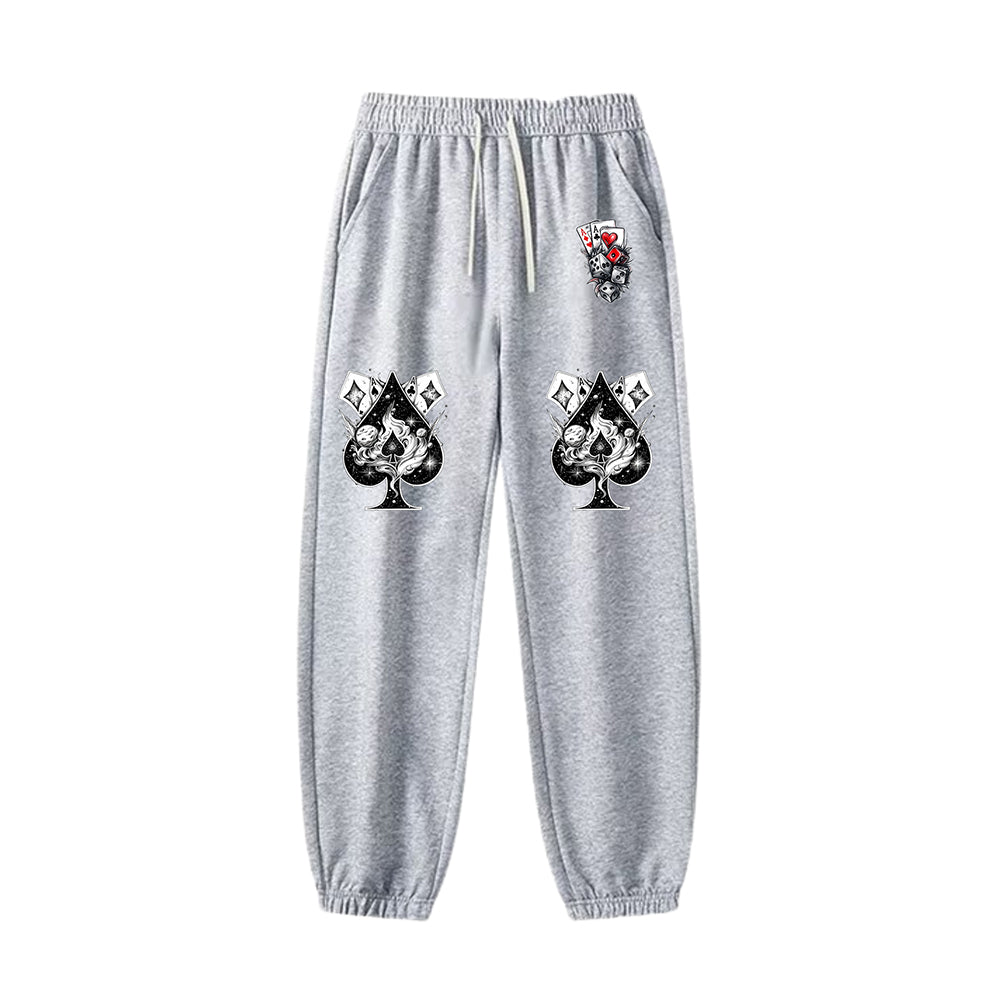"Casual high street retro playing cards cartoon" Sweatpants