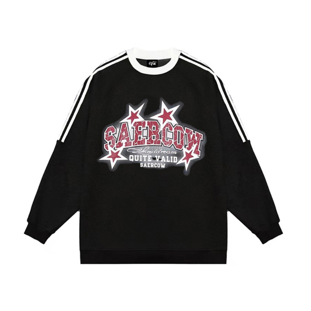 “Urban niche trend letter star print” Sweatshirt