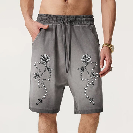 "High street casual cool cartoon accessories flowers" Shorts