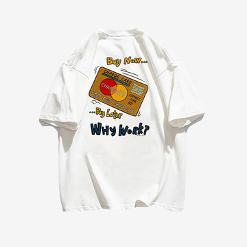 "Casual retro high street cartoon card swipe pattern" T-shirt