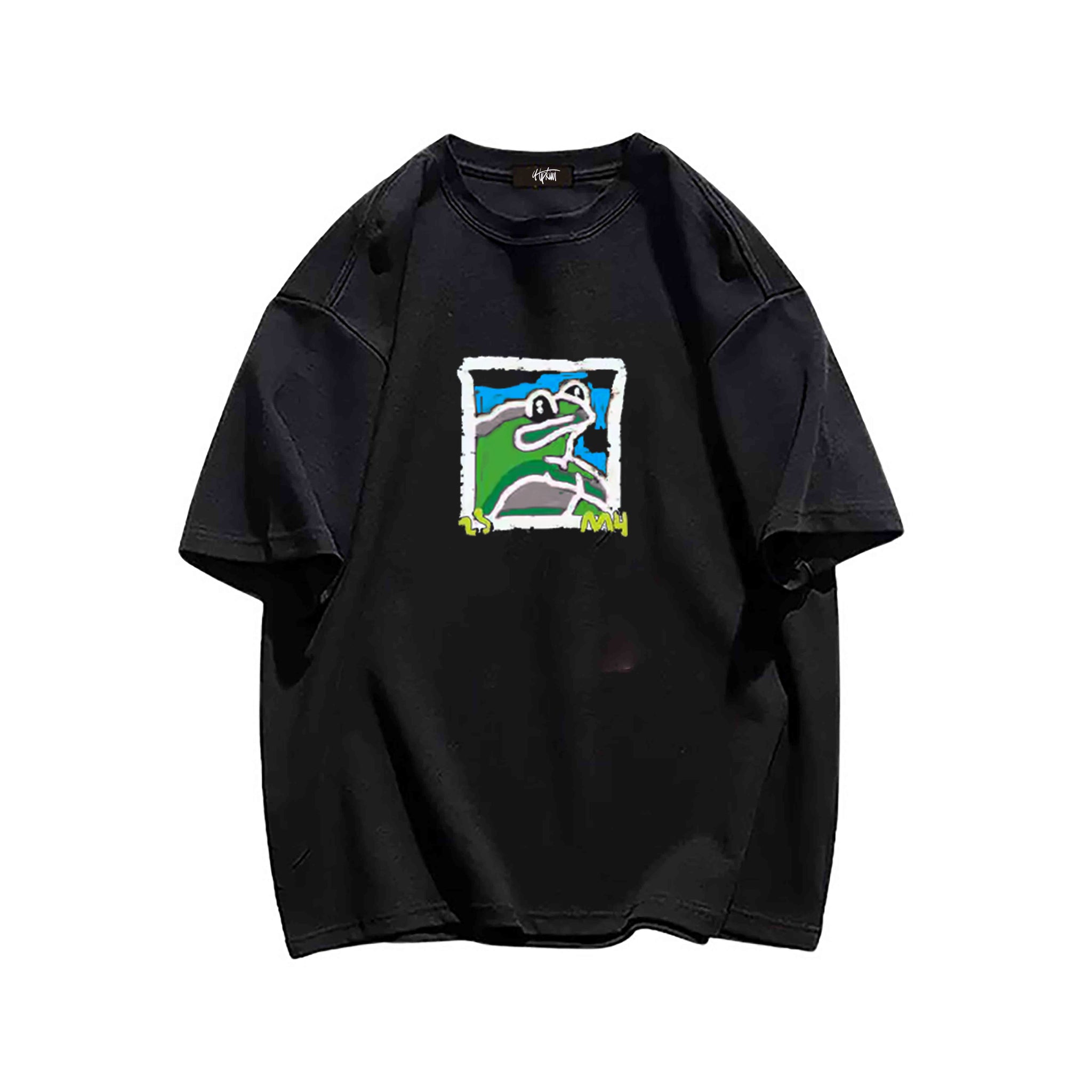 "Casual hip hop retro high street cartoon frog" T-shirt