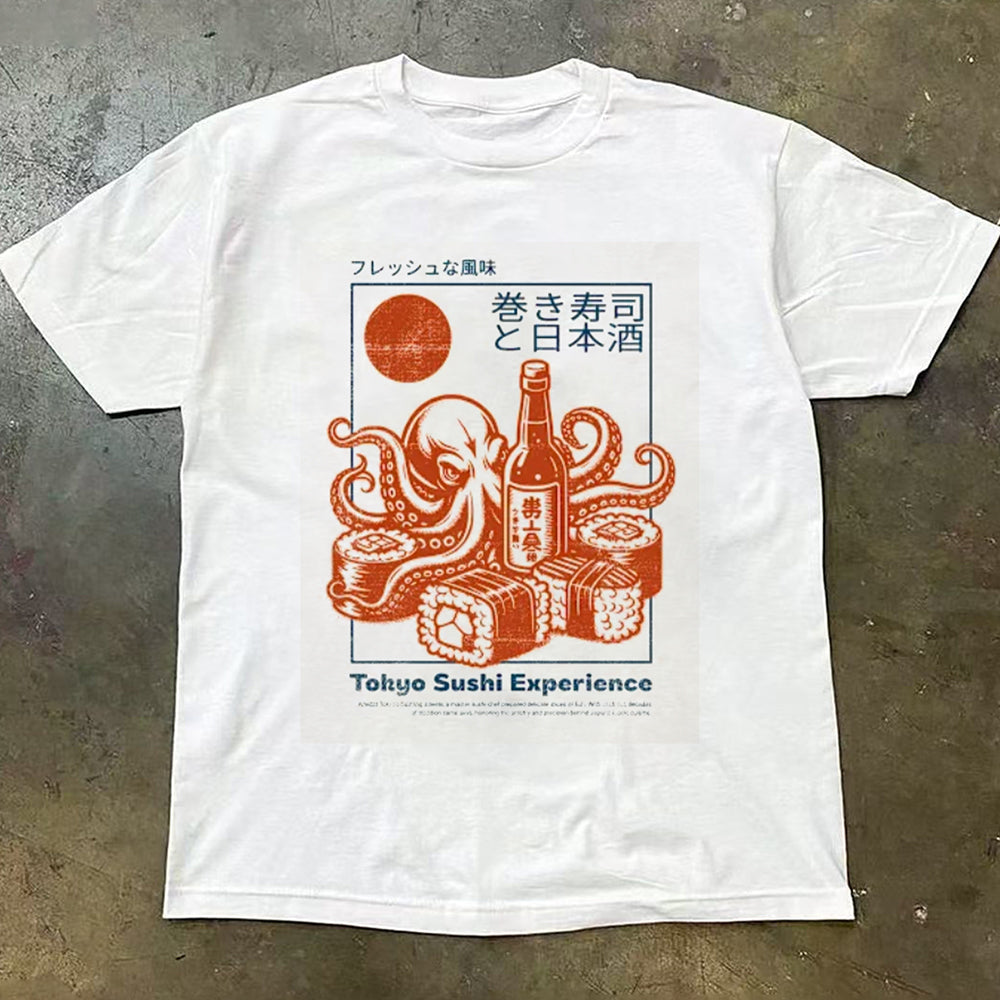 "Japanese anime illustration wine house sushi" T-shirt