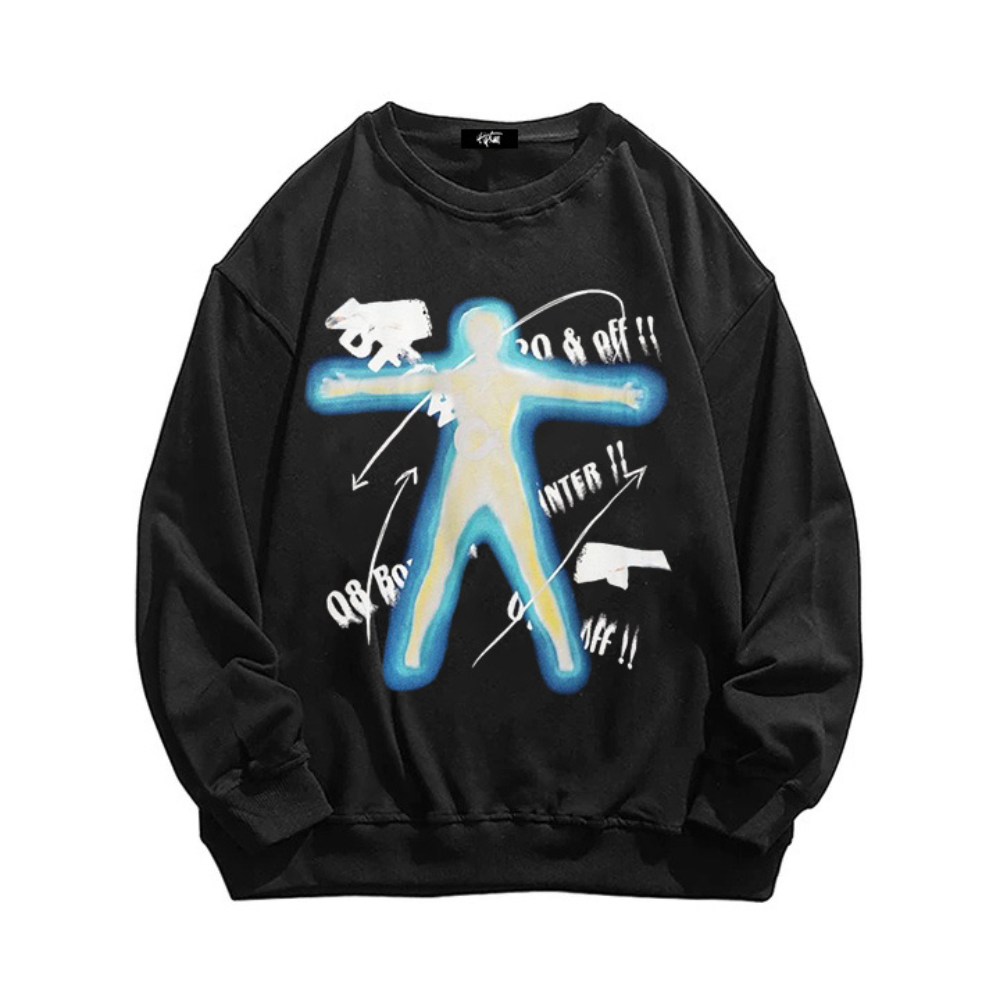 “Style trendy characters luminous letter printing” Sweatshirt