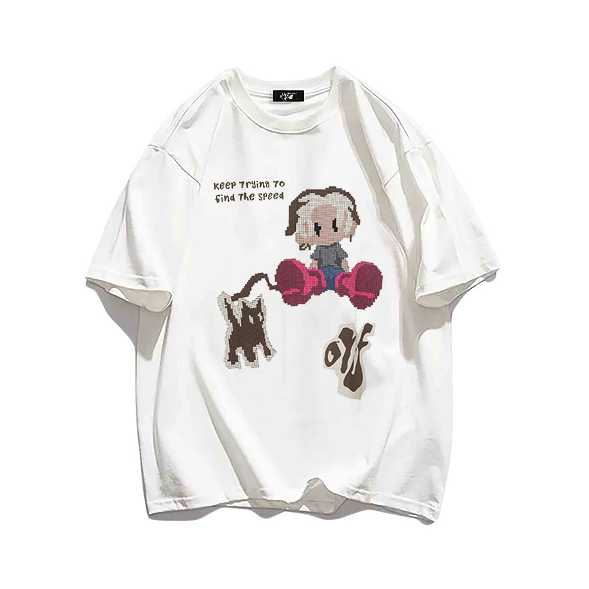 "Casual high street retro cartoon graffiti funny pattern villain" T-shirt