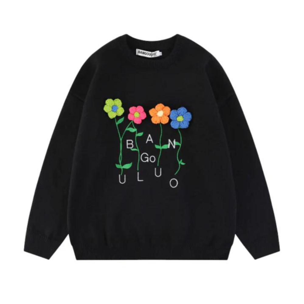 Cute 3D Flower Letter Sweatshirt