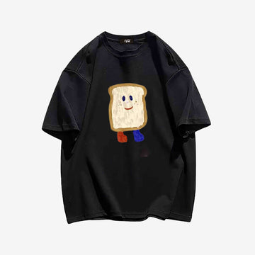 "Style trendy bread slice cartoon fun print" T-shirt
