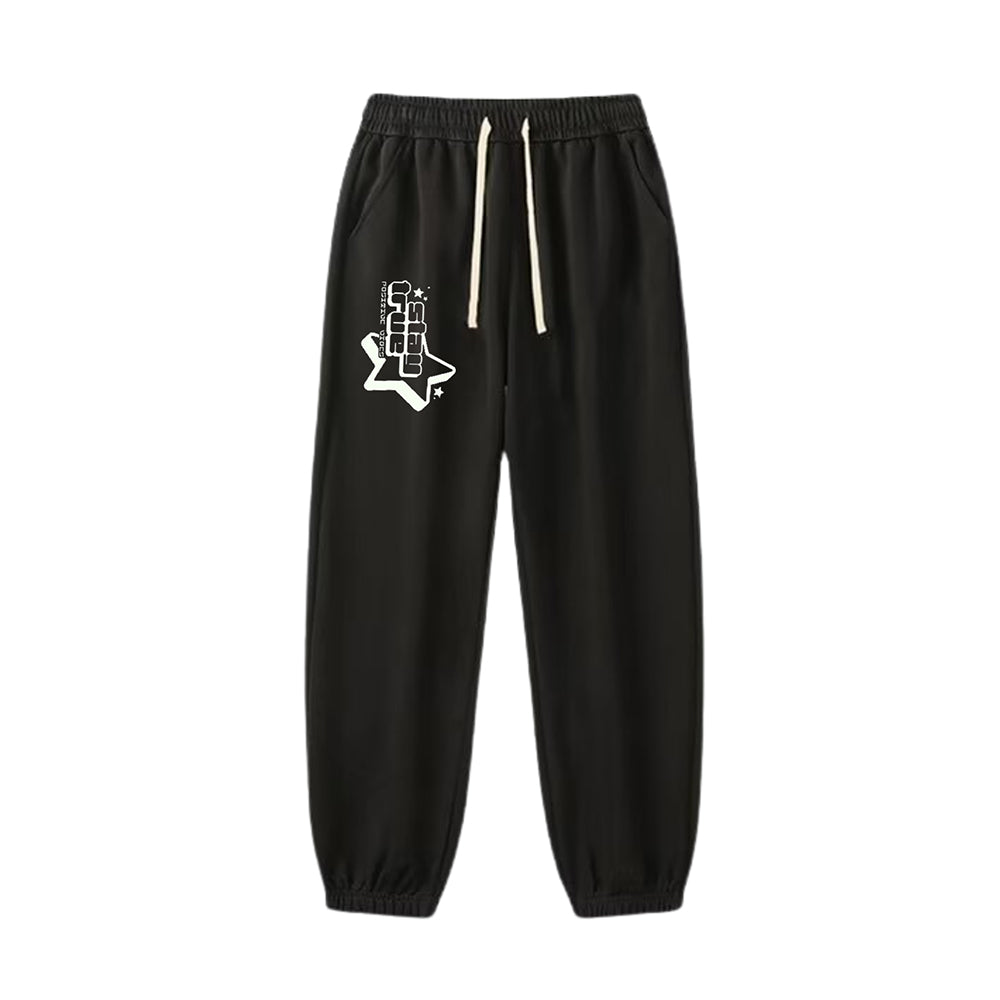 "Casual high street retro simple star letter design" Sweatpants