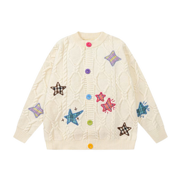 “Colourful Pentagrams”Cardigan