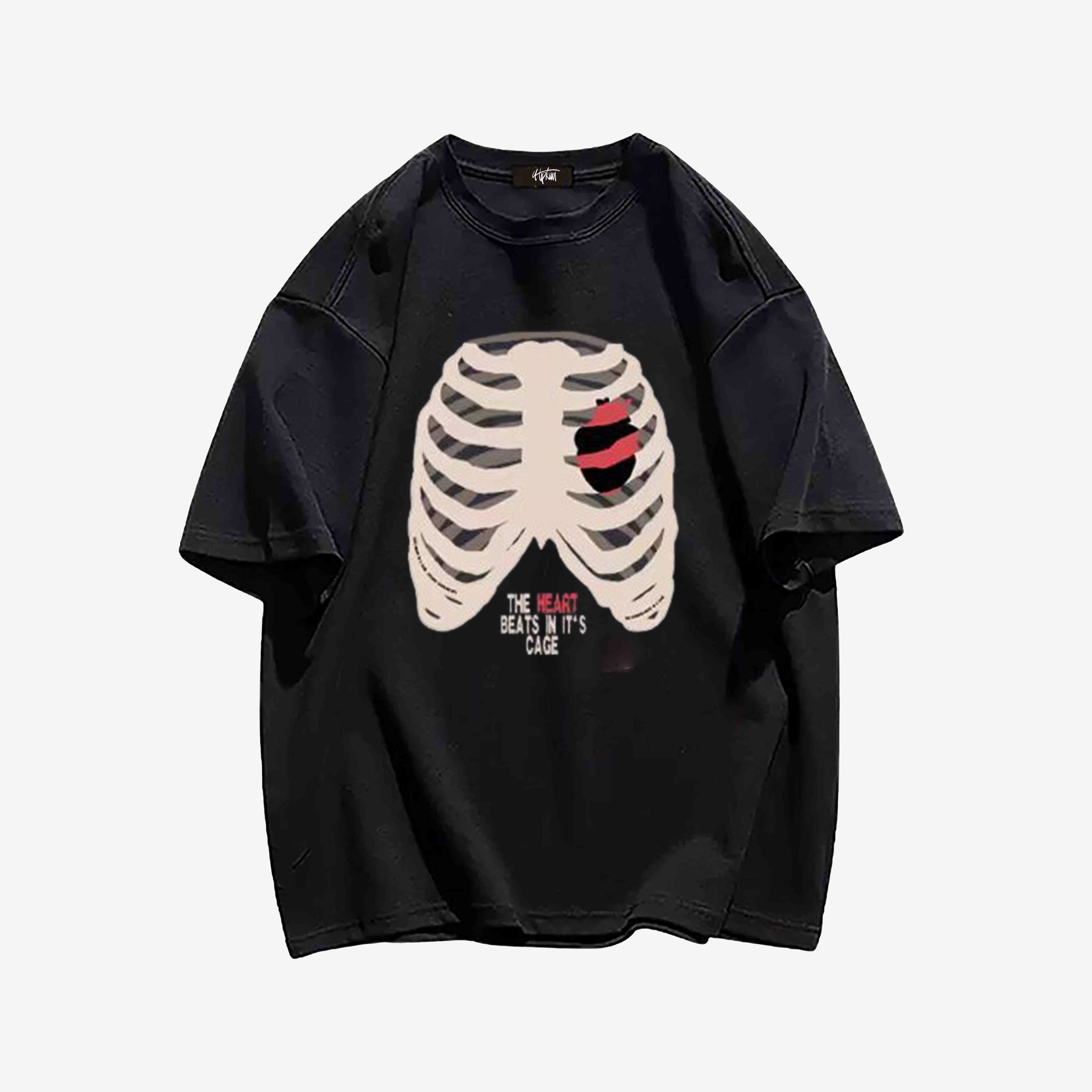 "Trend dark cartoon skeleton print" T-shirt