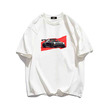 "Casual retro high street loose cool black car" T-shirt