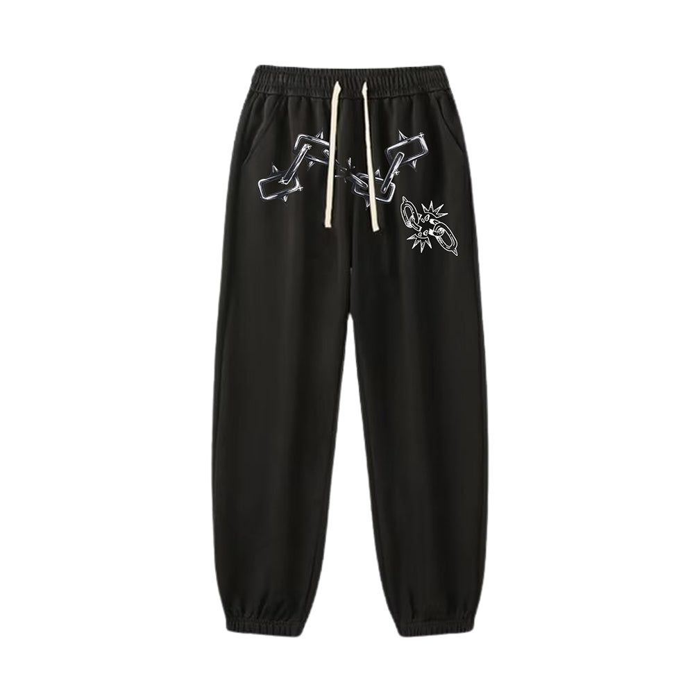 "Casual high street retro cool chain" Sweatpants