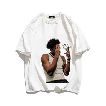 "Casual hip-hop retro high street men" T-shirt