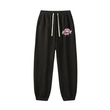 "Casual high street retro cartoon lips banknote" Sweatpants