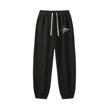 "Casual high street retro cartoon lip bite flower" Sweatpants