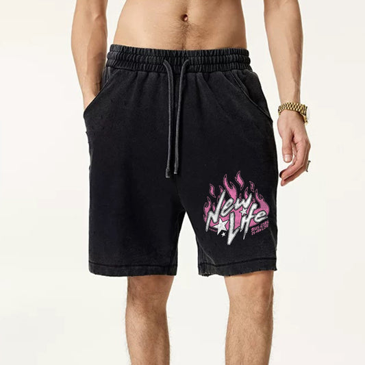 "Casual simple flame letter pattern design" Shorts