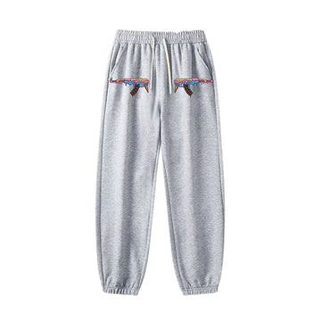 "Casual high street retro cartoon chocolate AK" Sweatpants