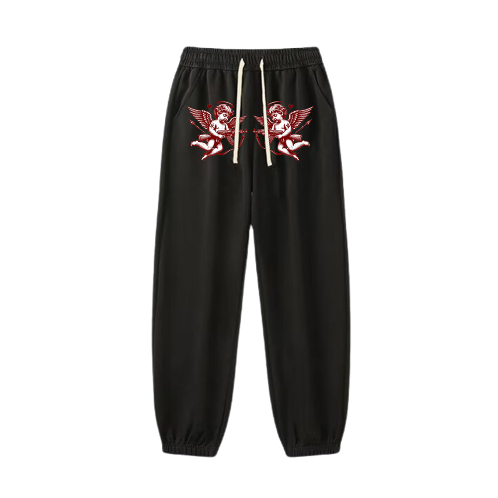 "Casual high street simple retro cartoon angel" Sweatpants