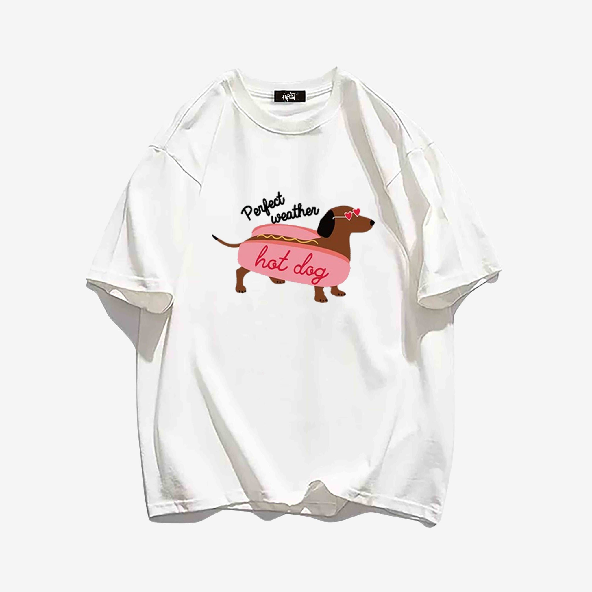 "High street niche cartoon sausage bun puppy cool" T-shirt