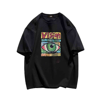 "Casual retro high street loose cartoon eyes poster" T-shirt