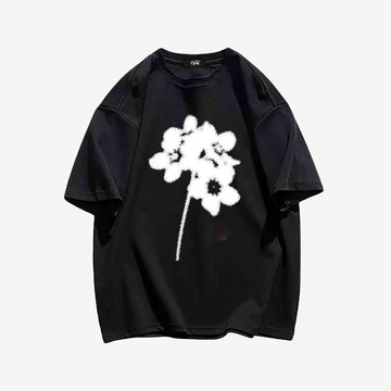 "Style trendy cartoon graffiti flower print" T-shirt