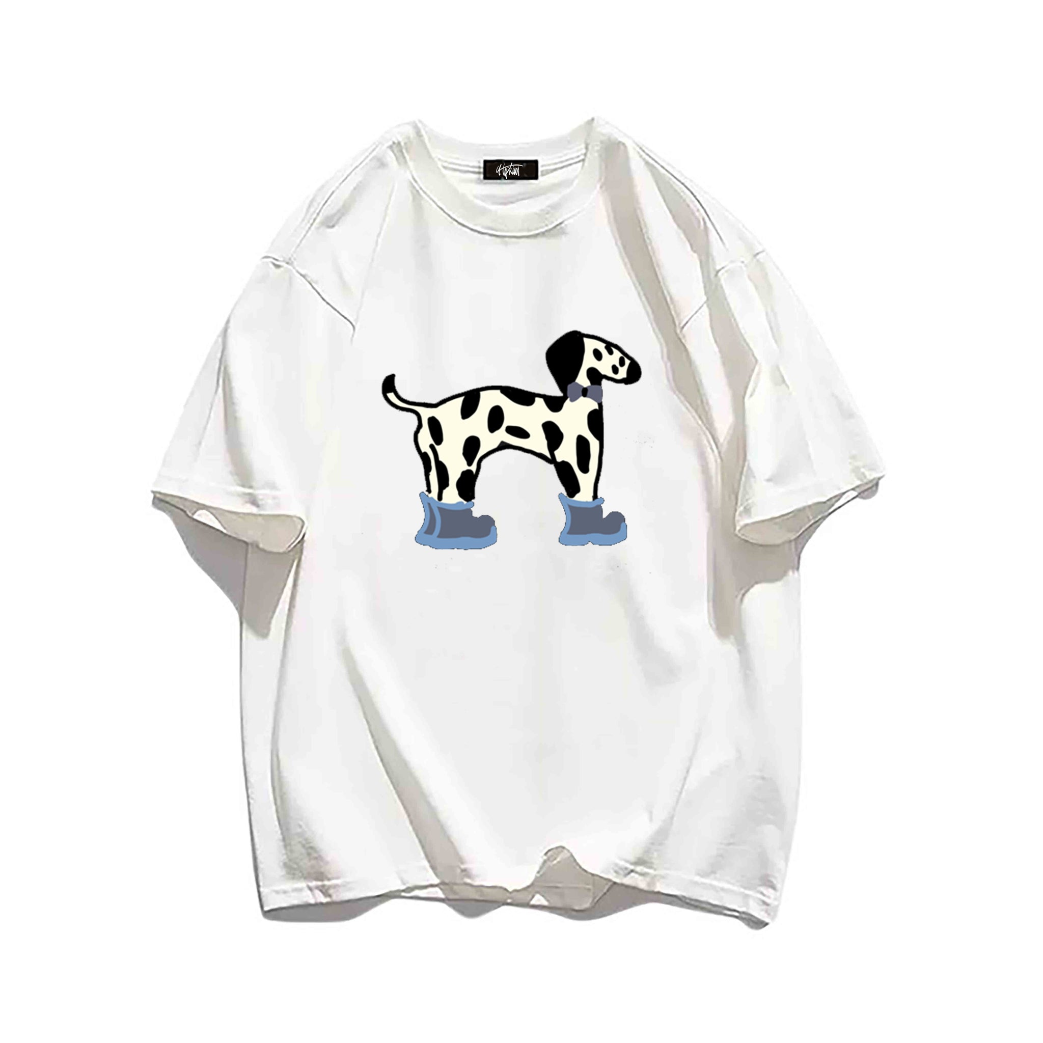 "Casual hip-hop retro high street cartoon spotted dog" T-shirt