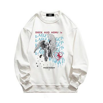 “American style trendy angel heartbeat print” Sweatshirt