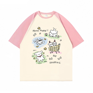“Cartoon Cute And Multi-Action” T-shirt